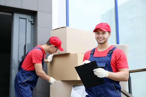 Professional Man and Van team preparing office items for move
